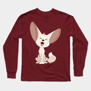 Fennec Fox Cute Sitting Screaming Adorable Animals Pet Long Sleeve T-Shirt